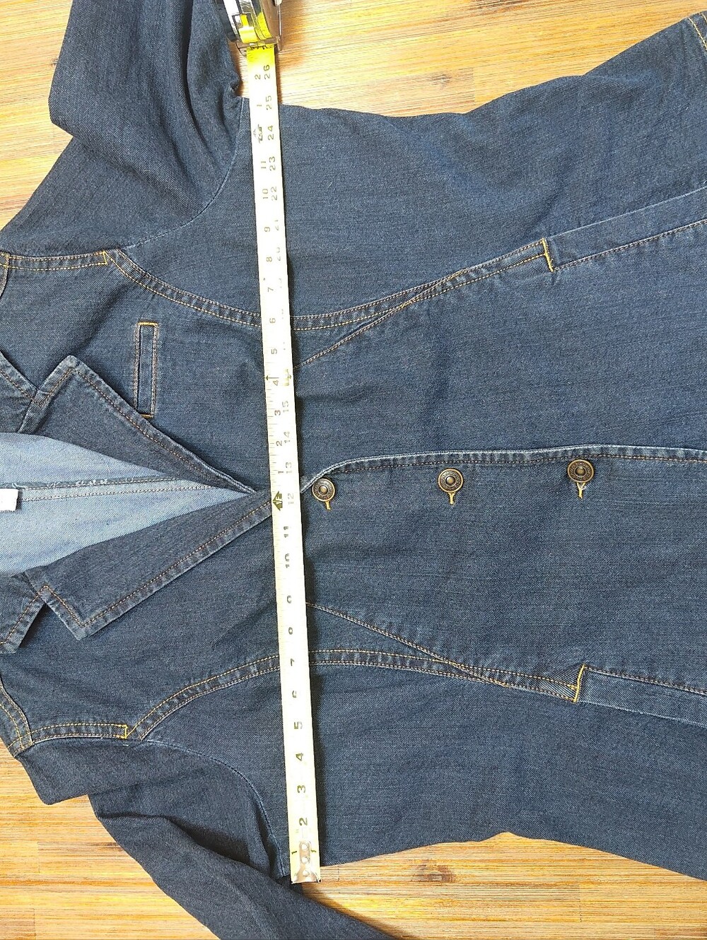 Venezia Denim Blazer Jacket Blue Button Front Tailored Plus Sz 18/20 Stretch - Picture 6 of 6